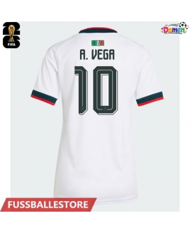 Günstige Mexiko Alexis Vega #10 Auswärtstrikot Damen WM 2026 Kurzarm